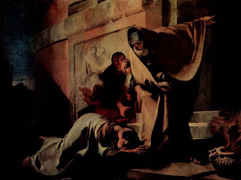 Giovanni Battista Tiepolo Die Verstobung der Hagar oil painting image